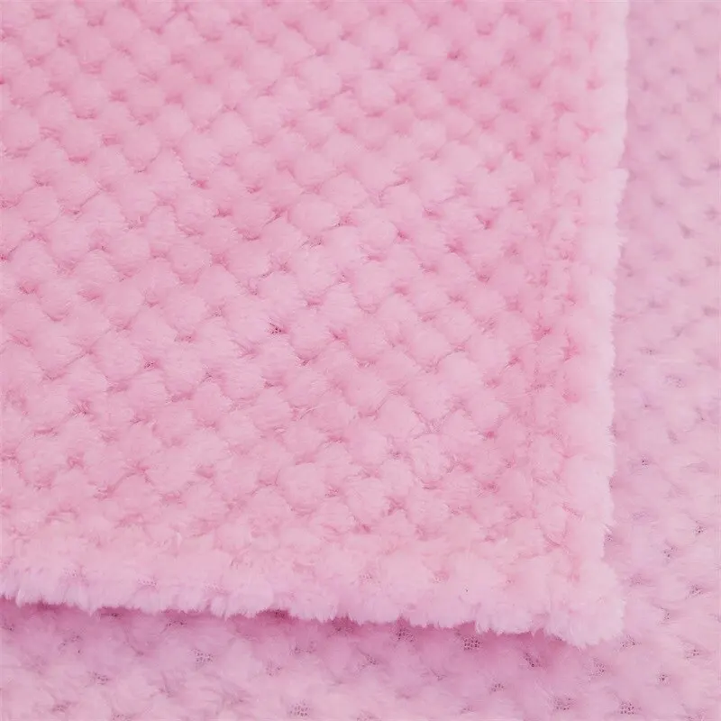 67*99cm Baby Blanket Thickened Solid Color Flannel Pineapple Plaid Baby Swaddle Blanket Children Sofa Blanket Throw Blanket 5