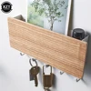 Wall Hanging Bamboo Key Hanger Holder Wall Organizer Rectangle Key Rack Hooks Coat Hooks Home Decoration Coat Hanger 2