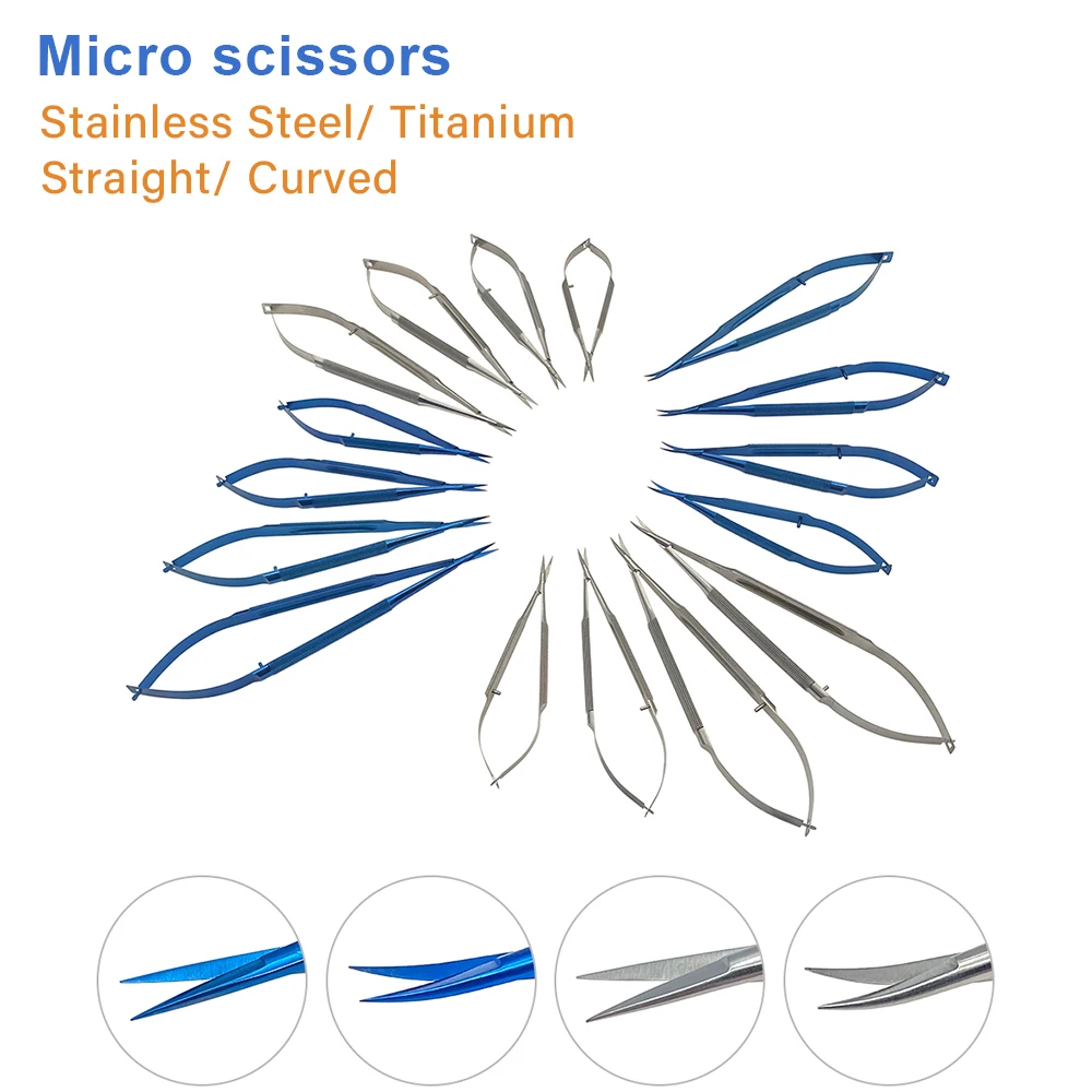 

Titanium Ophthalmic Microsurgery Scissors 1pc Stainless Steel Scissors Double Eyelid Scissors Tools Autoclavable