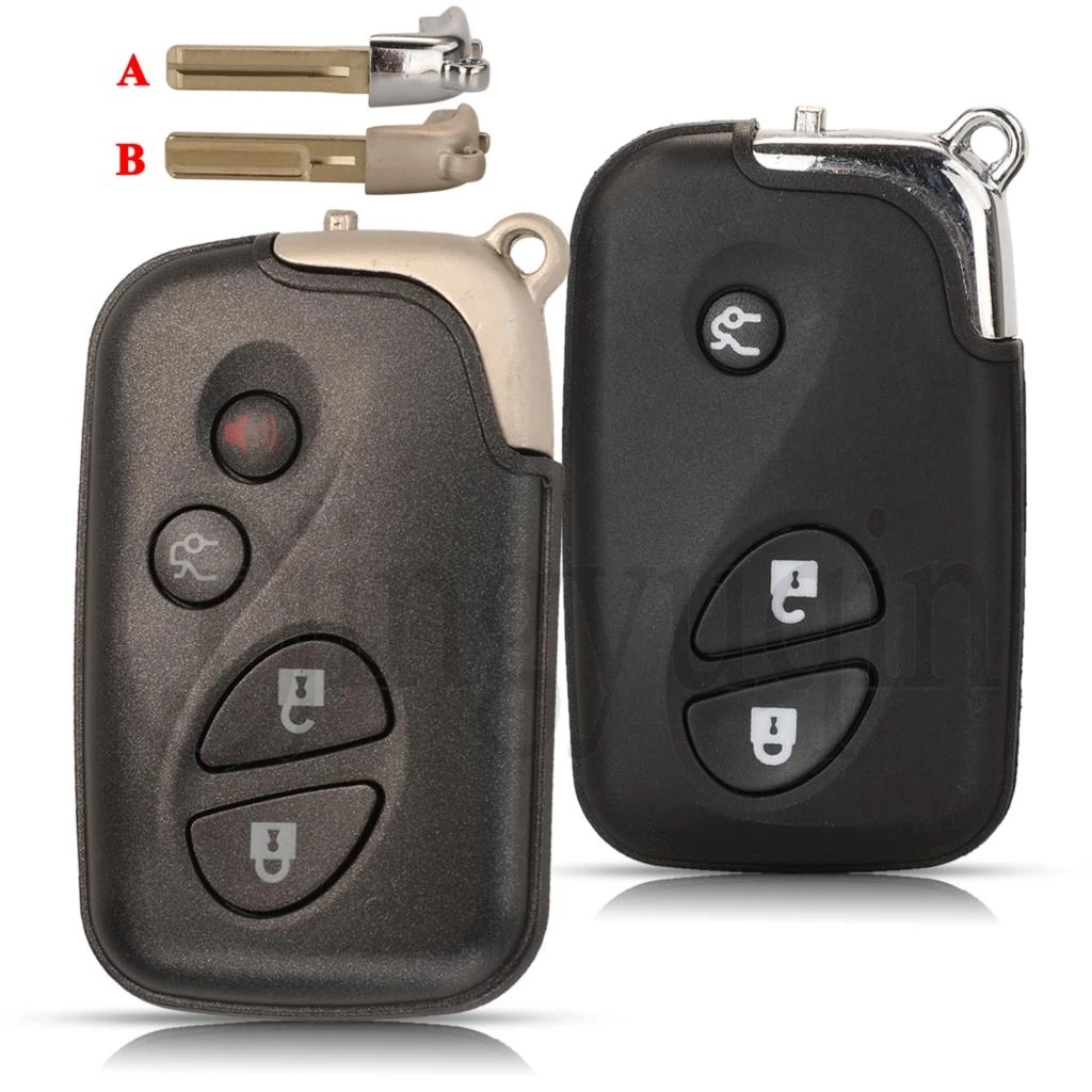 

jingyuqin 3/4 Buttons Car Remote Key Shell Case For LEXUS IS250 ES350 GS350 LS460 GS FOB With TOY48 Blade Replacement