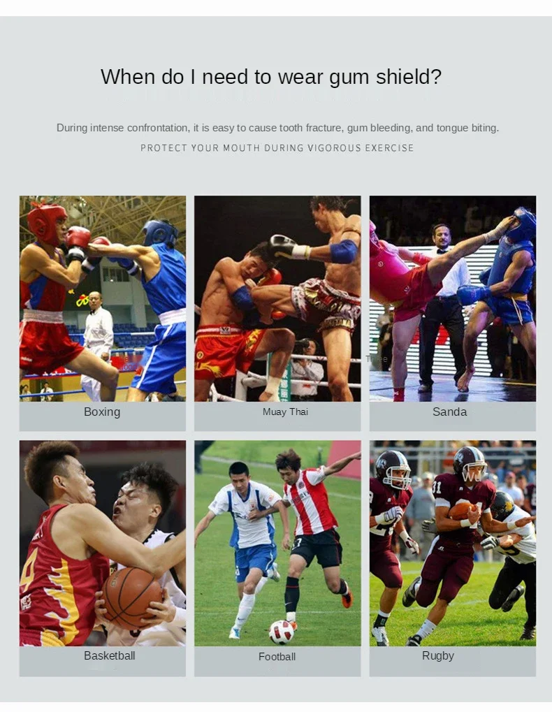 Zweifarbiger Erwachsenen-EVA-Boxmundschutz Sport-Zahnschutz Box Taekwondo Sanda Rugby MMA Mundschutz Zubehör mit Box – Detail 11