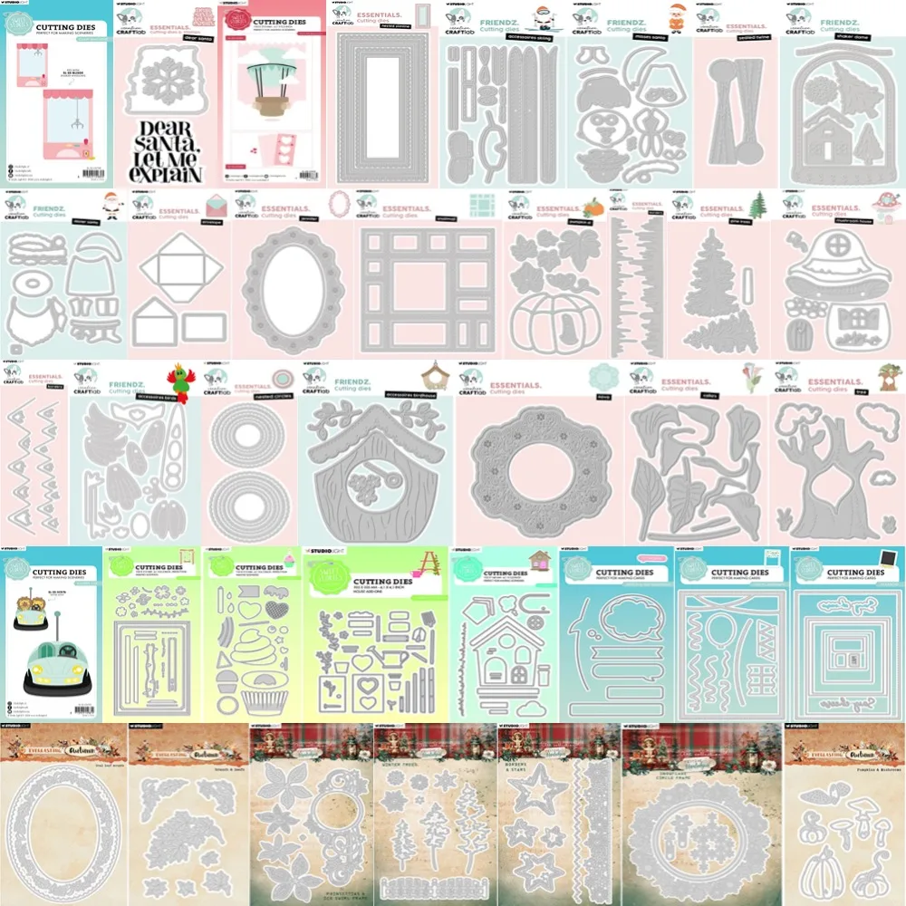 Christmas Metal Cutting Die And Go-karts and owls Stamps Scrapbooking Background DIY Decoration Craft Embossing Stencil