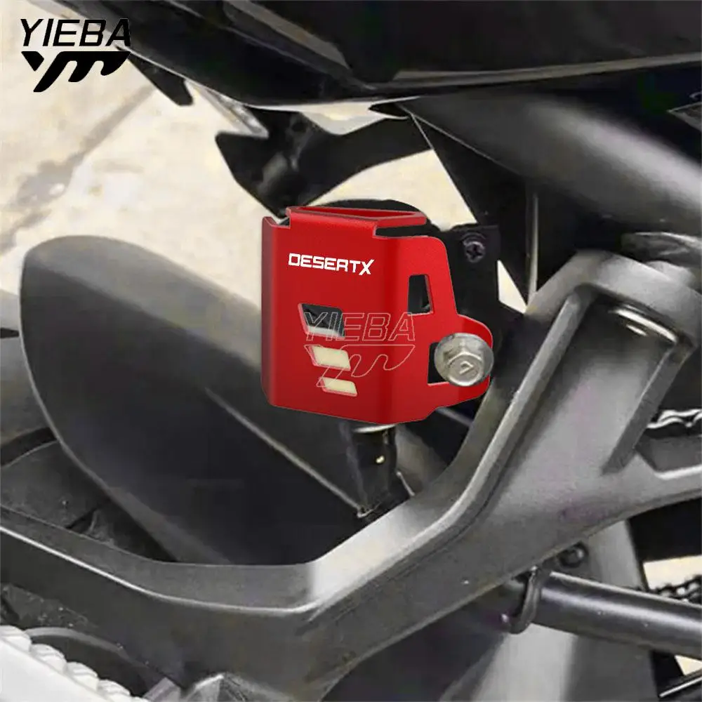 

For Ducati Desert X DesertX 2021 2022 2023 Aluminum Motorcycle Rear Brake Fluid Reservoir Guard Oil Tank Cover Cap Protection