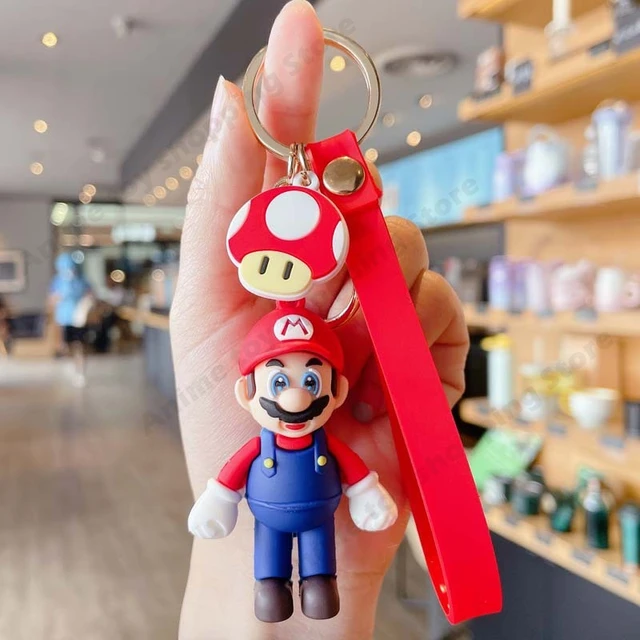 Super Mario Jogo Mario Bros Luigi Cogumelo Personagem Bonecas Bonito Dos  Desenhos Animados Chaveiro Saco De Carro Moda Pingente Coleção Ornamentos -  AliExpress