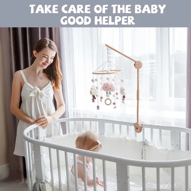 Baby 0-12 Months Beech Wood Bed Bell Bracket Mobile Hanging Rattles Toy Hanger Baby Crib Mobile Bed Bell Protection Holder  6