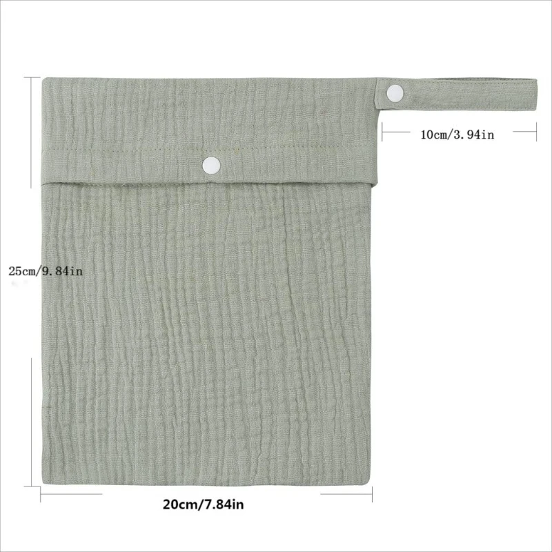 Reusable Solid Color Travel Nappy Pouch Soft Cotton Diapper Organizer Multifunctional Portable Baby Travel Nappy Tote
