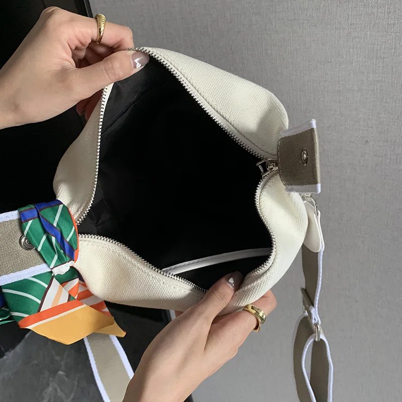 New canvas lunchbox bag women fashion bow handheld lunch bag walking dog bag wide shoulder strap bags