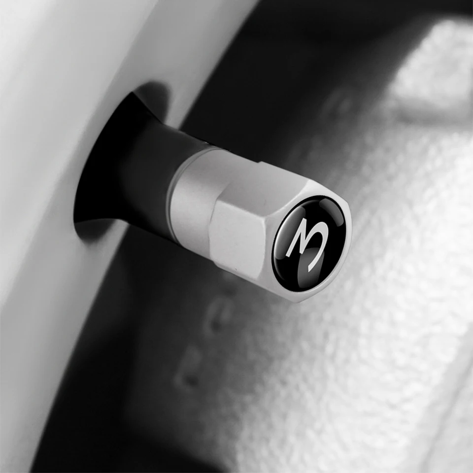 4 Pièces Bouchons De Valve De Pneu De Roue De Voiture Pour Tesla Model 3 S Model X Y Style Roadster CNC Couvercles Hermétiques En Aluminium Accessoires De Voiture Style,-Grey