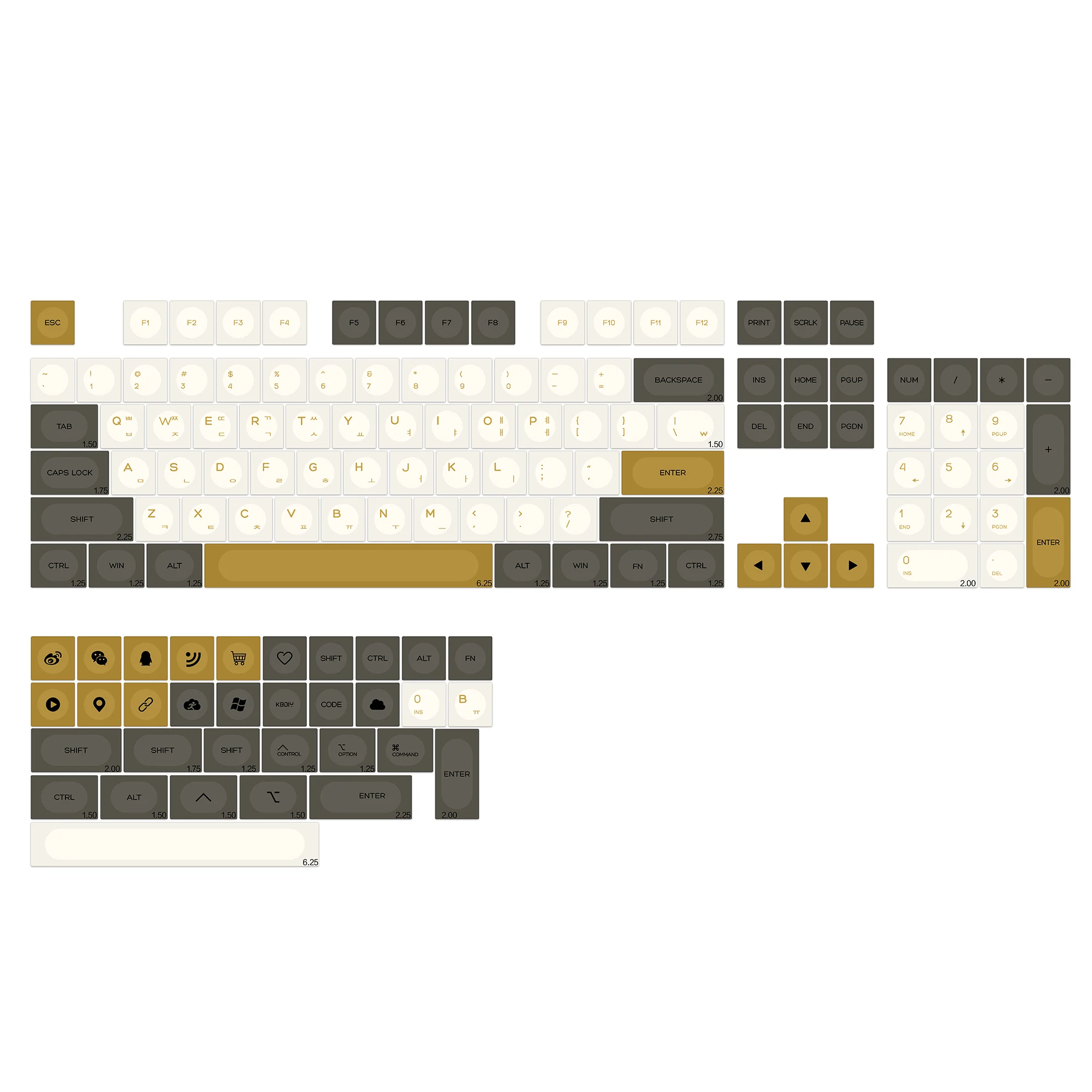 KBDiy Doys Keycaps Retro Glimmer Kailh 1353 Keycap PBT Simple für 60 Gaming Low Profile mechanische Tastatur Cherry MX Switches – Detail 2