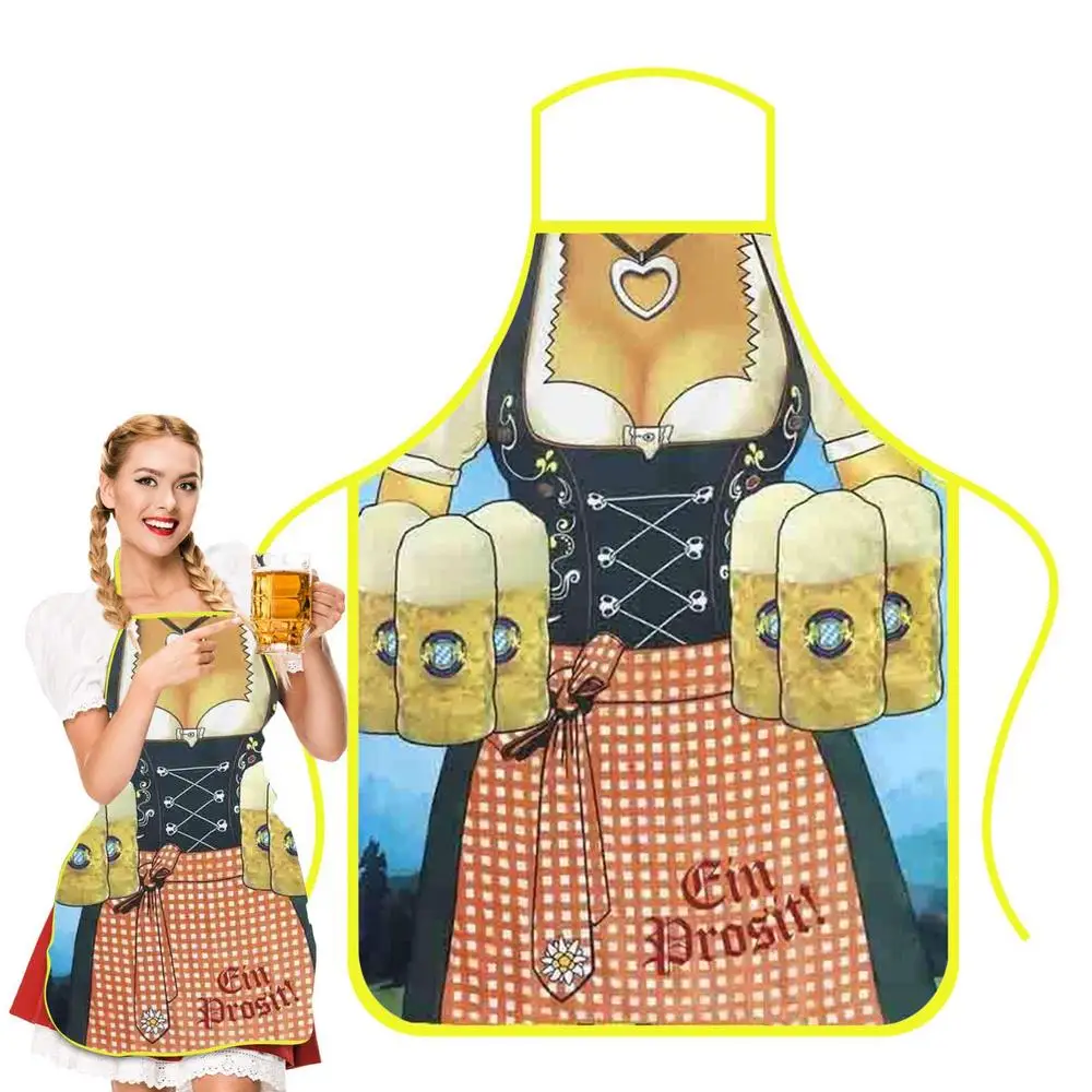 2x Oktoberfest-Schürzen Damen - Bayerische Dirndl-Optik Für Feste & Küche