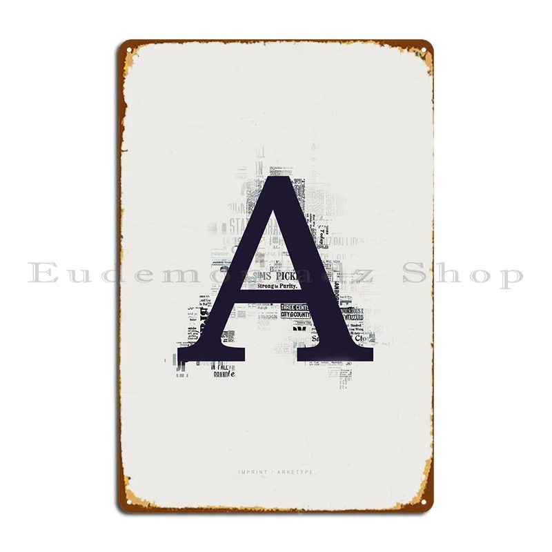 

Imprint Letter A Metal Signs Pub Party Bar Designer Cinema Tin Sign Poster