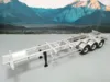1/14 RC 3-axle Trailers Metal Frame Trailer for Remote Control Tractor Truck Dumper Tipper Car DIY Mode 40 Feet Container Toys 1