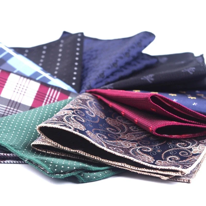 Men Pocket Square Suits Hanky for Men Plaid Handkerchiefs Casual Suit Square Handkerchief Towels for Party Classic Suit Napkin