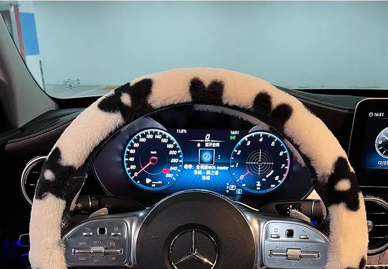 Winter Car Steering Wheel Cover Plush Warm Lint Fashion Cute Product Interior Accessories for Woman Girls Female Driver