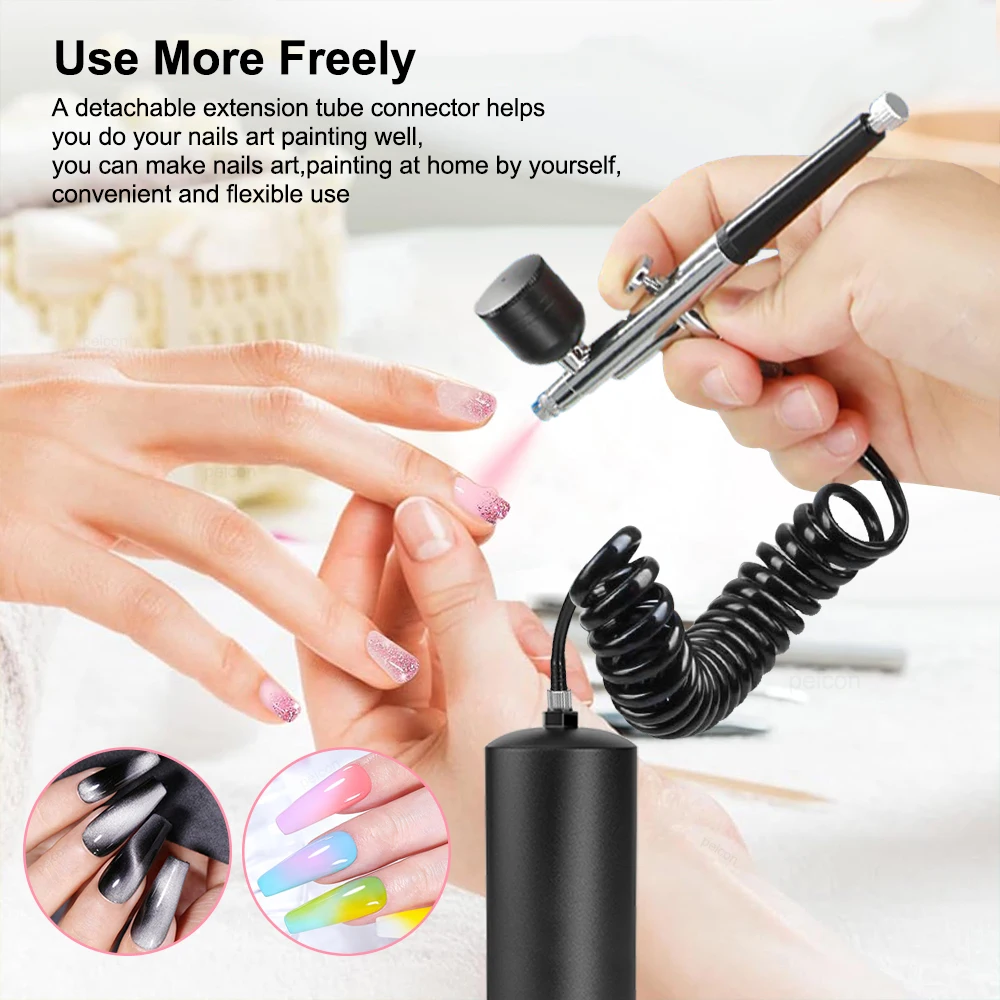 Airbrush Nail Art Painting Compressor For Nails Makeup Cake Decoration Portable Paint Varnish Spray Gun