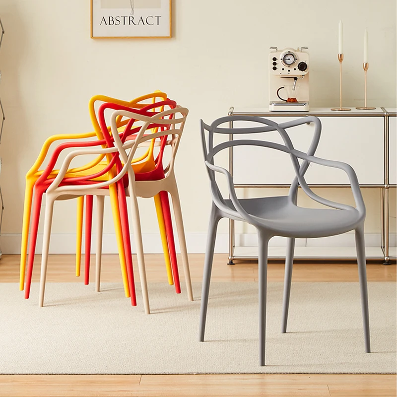 

Accent Garden Kitchen Chairs Balcony Nordic Living Room Dining Chair Single Handrail Stuhle Esszimmer Patio Furniture LJ50DC