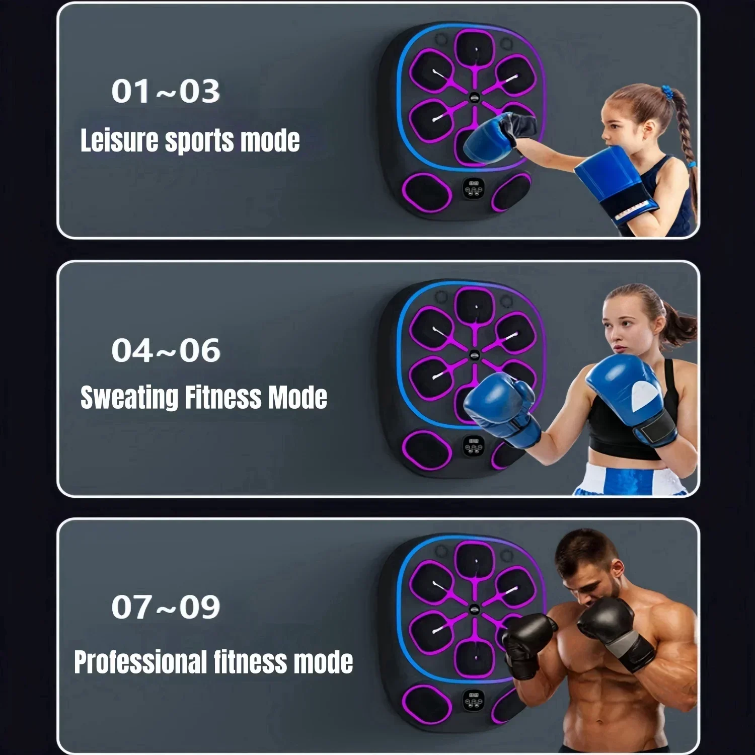 LED Light Smart Music Boxing Machine Boxing Training Wall Target Adult Children Sports Fitness Trainer Punching Equipment