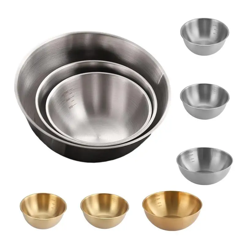 

Stainless Steel Mixing Bowls portable ketchup cup baking serving items with scale kitchen food container kitchen accessories