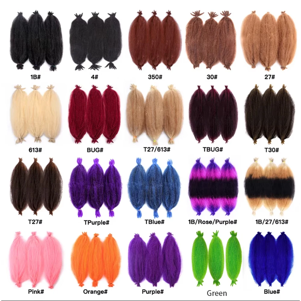 Kinky Marley Braids Crochet Hair Bulk Extensions Faux Locs Pre-Separated Spring Afro Twist HairFor Butterfly Locs synthetic hair 3