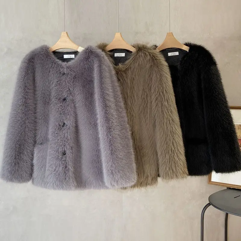 

Autumn Winter Men's Fur Plush High-End Feel Imitation Korean Version Niche Environmentally Friendly Trendy Coat A232