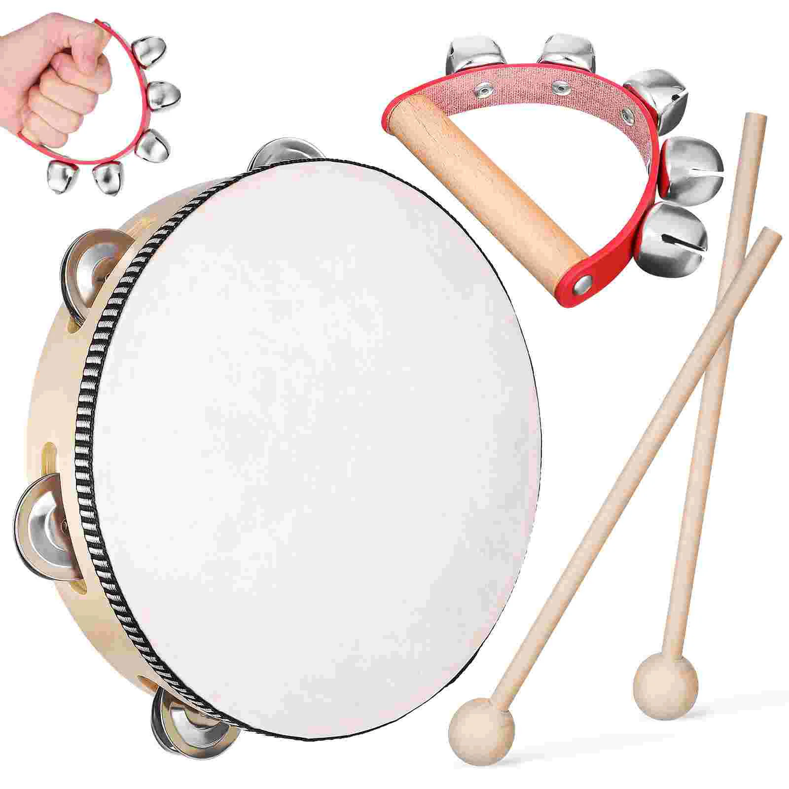 

Tambourine Drum with Mallets Half Moon Tambourine Musical Instruments Musical Toys for Kids Adults
