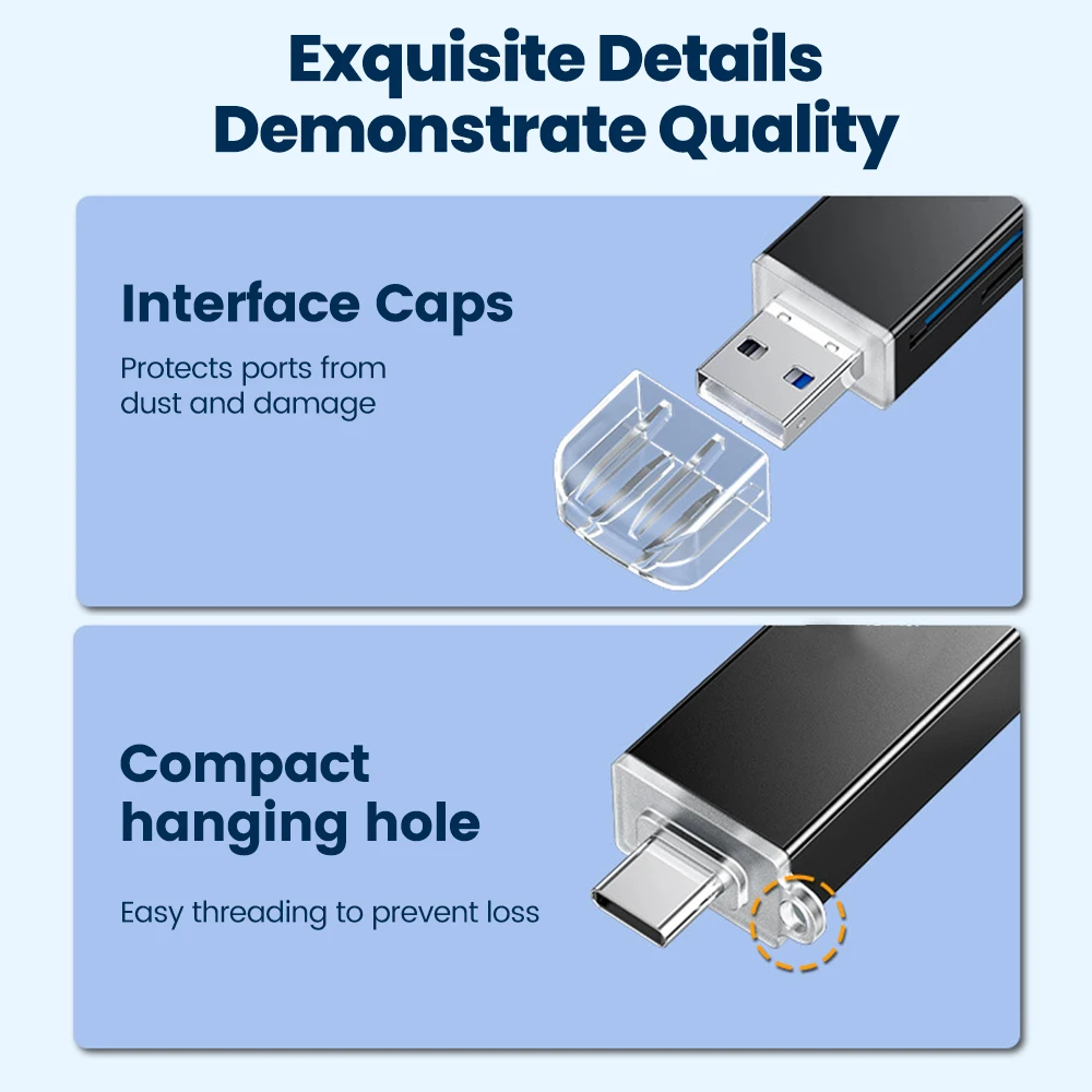 4 in 1 USB 2.0 카드 리더 USB C타입 SD TF 마이크로 SD 스마트 메모리 카드 리더 어댑터 (휴대폰, PC, 노트북 액세서리용)