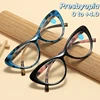 Cat Eye Printed Anti Blue Light Presbyopia Glasses Trendy High Definition Elderly Reading Glasses Ultra Light Unisex Glasses 1