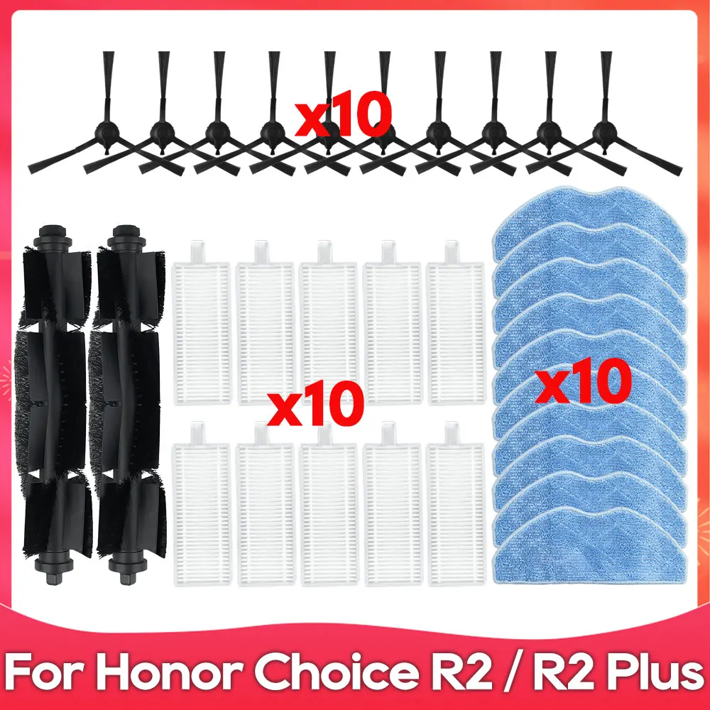 Compatível com o Aspirador de pó Robô Honor Choice R2r2 Plus360 S8. Peças de Reposição: Rolo Escova Lateral Filtro Pano de Limpeza.