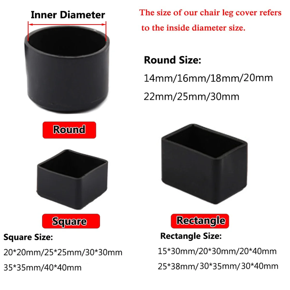 Silicone Chair Leg Caps - Non-Slip Floor Protectors, Dust Covers, and Furniture Leveling Feet (4-Pack)