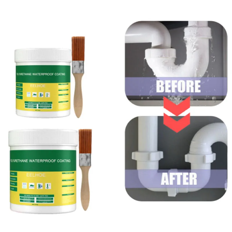 

30/100/300g Waterproof Coating Invisible Paste Sealant Polyurethane Glue with Brush Adhesive Repair Glue for Home Roof Bathroom