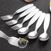 Lots Stainless Steel Children Spoon Fork Tableware Food-grade Baby Feeding Training Auxiliary Tableware Child Safety Food Spoon 3