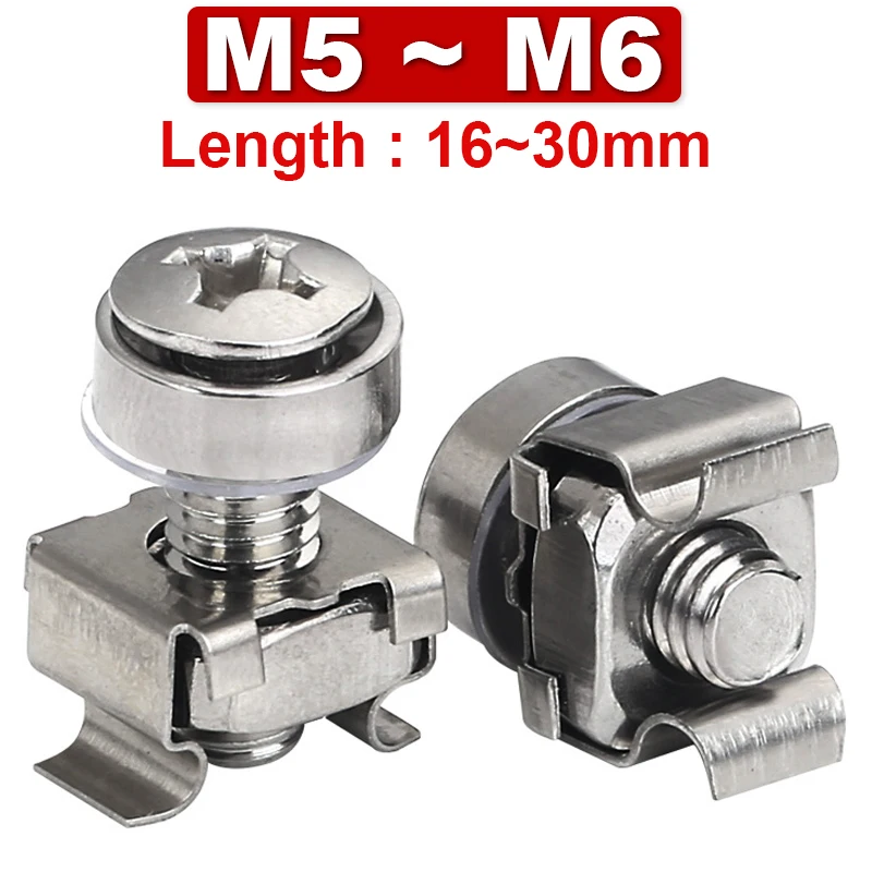 Rack Mount Cabinet Square Nut | Server Rack Screws Stainless - M5 M6 ...