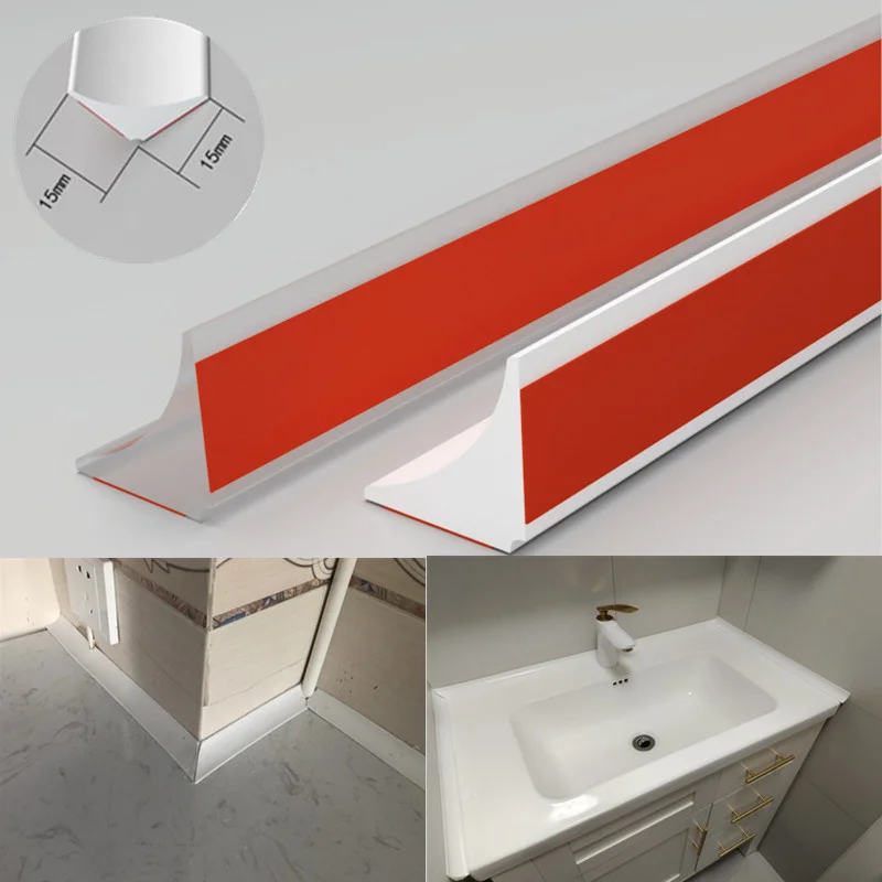 욕실 실리콘 물 마개, 주방 싱크대 갭 씰 스트립, 자체 접착 샤워, 건식 습식 분리, 고무 댐 차단기