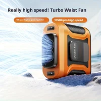 Ventilateur de ceinture à clip 2026 6000 mAh 13500 tr/min double ventilation, portable, rechargeable, pour extérieur et chantier 6