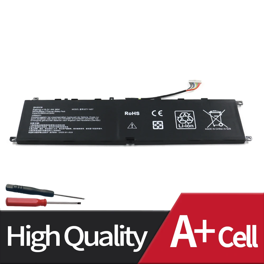 Bateria do Portátil para Msi Gp66 Gp76 Ms17k3 Leopard Série 10ug 15.2v 96wh 6300mah Ferramentas Gratuitas Novo Bty-m57 - Imagem 5