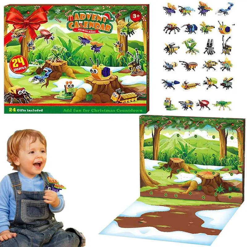 

12 In 1 Creative DIY Animal Insect Series Building Blocks Toy Educational Toys For Children Birthday Gift Advent Calendar