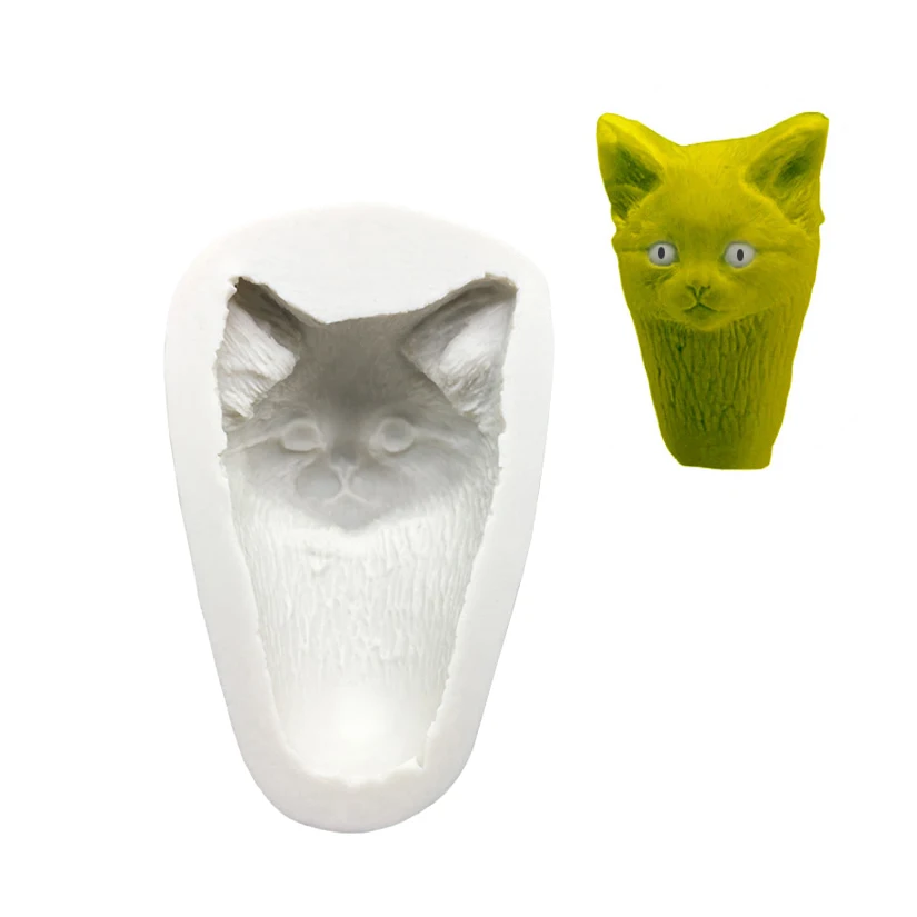 Sugarcraft-Form aus 100 % Platin-Silikon in Katzenform, Werkzeuge für die Kuchendekoration von Fondant