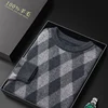 New Men's 100% Pure Cashmere Wool Sweater O-neck Color Matching Pullover Autumn Winter Casual Thick Fashion Large Size Top 6