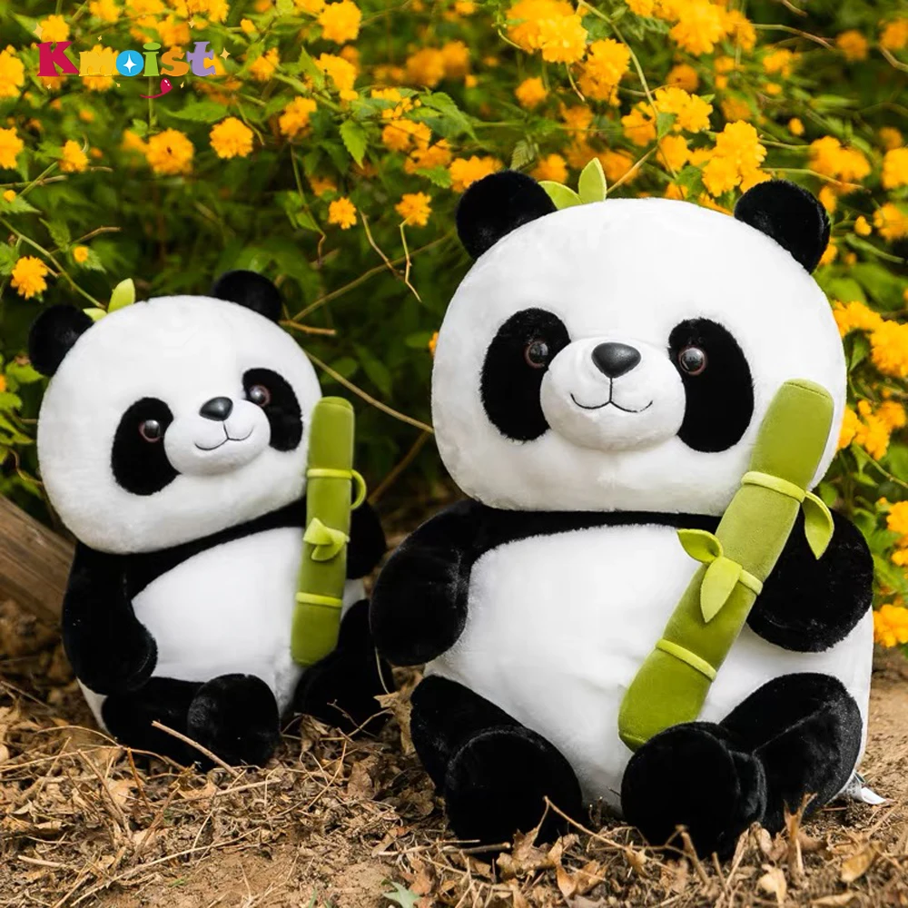 Kawaii Animal Soft Stuffed Animals Toys Cute Panda In Bamboo Plush Toy Giant Panda Modern Simple Nordic Style Children's Gifts
