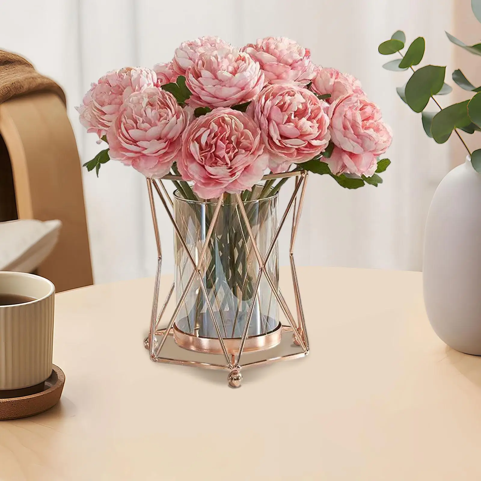 Flower Vase Glass Candle Holder Candle Stand Decorative Vase for Fake Flowers Table Centerpiece Housewarming Gifts Room Home