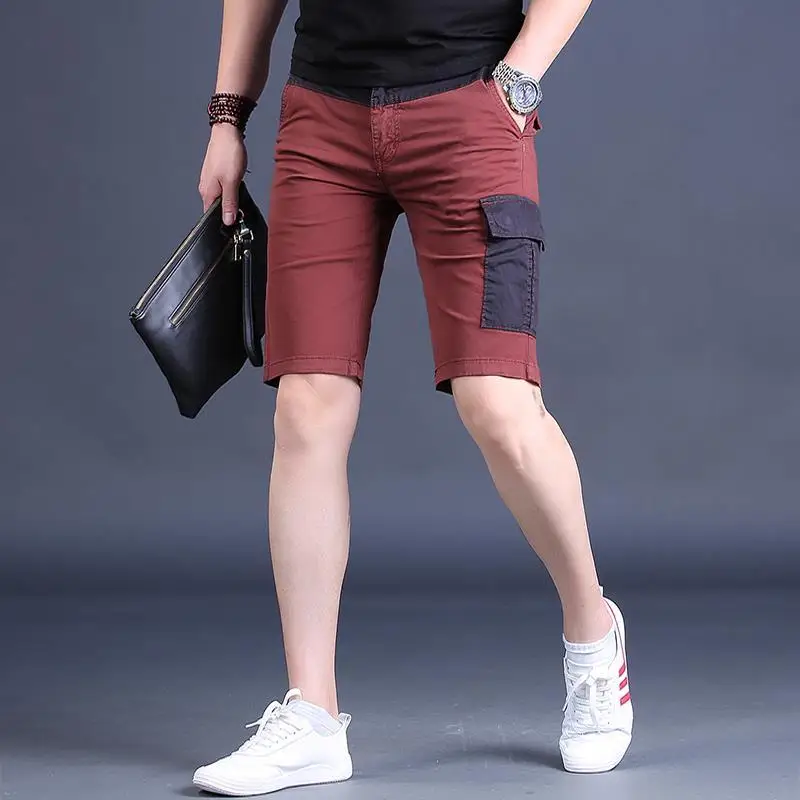 

Light Luxury Men’ Slim-fit Knee Length Cargo Shorts,High Quality Korea Version Summer Sexy Shorts,Trendy Casual Short Pants;