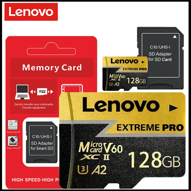 새로운 레노버 TF 메모리 SD 카드 마이크로 SD 카드 고속 TF 플래시 카드 128GB 256GB 512GB 1TB SD 카드 (휴대폰/컴퓨터용)