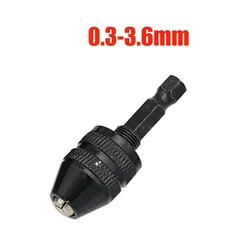 Quick Change Hexagonal Handle Self-Centering Twist Drill Chuck Tool Set (0.3-3.6mm black)