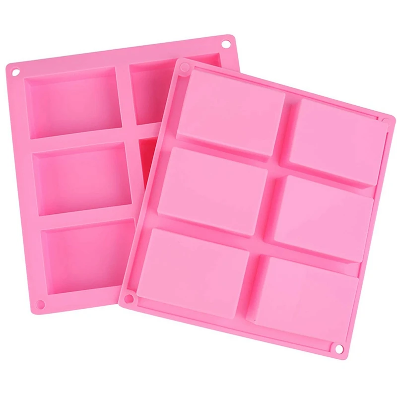 

24 Pack Silicone Soap Molds - 6 Cavity Rectangle DIY Soap Molds For Cake, Cupcake, Muffin, Coffee Cake, Pudding And Soap
