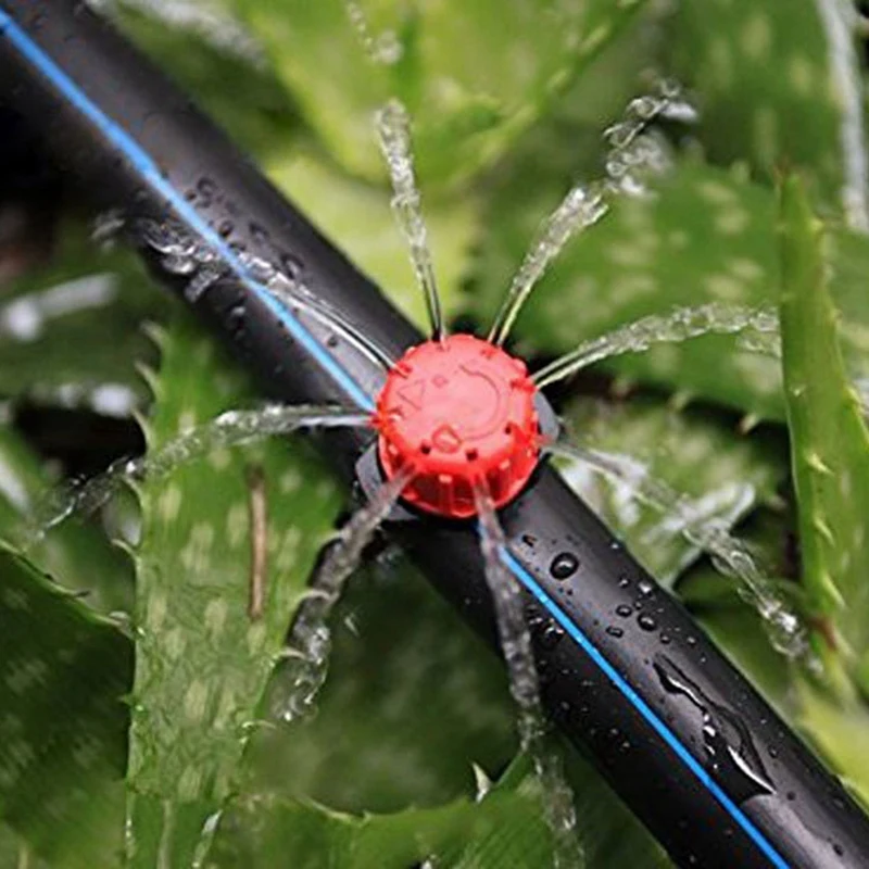 

200 Pcs Adjustable Irrigation Sprinkler Drip Irrigation System & 100Pcs Universal Barbed Tee Fittings (4/7Mm Tee Pipe)