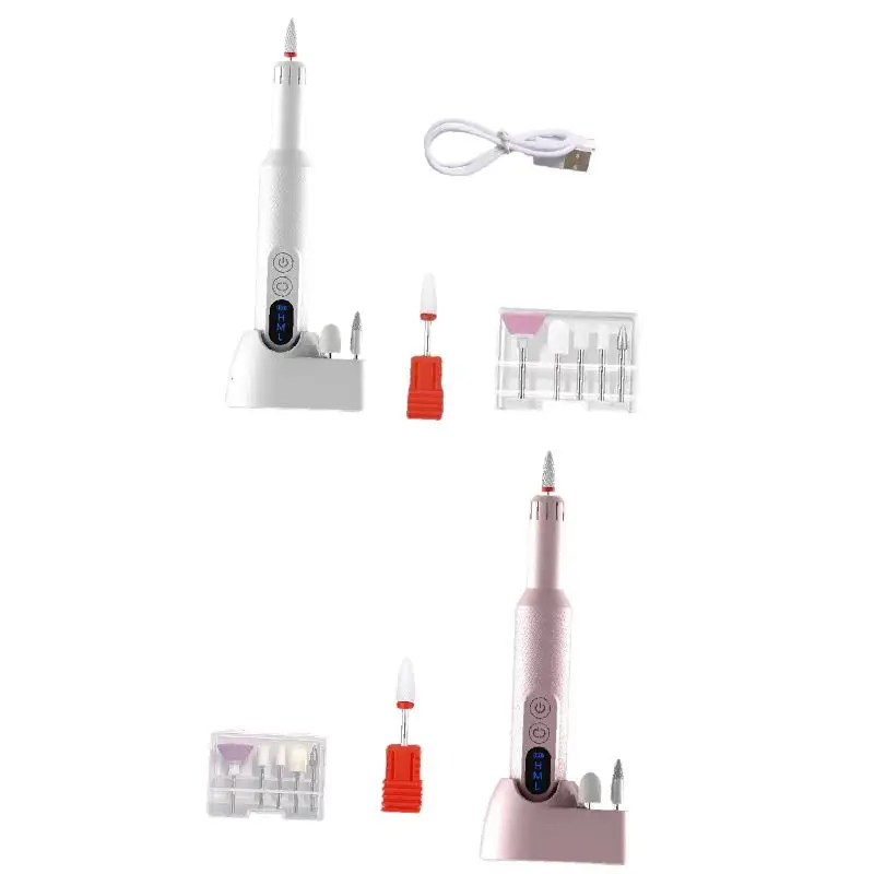 전기 네일 파일 키트, USB 충전식 전문 연마기 매니큐어 도구, 매니큐어 제거용 네일 샌딩기, 홈 살롱 사용