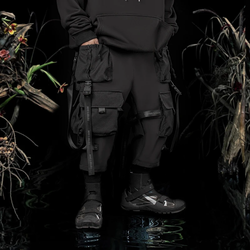 11 BYBB'S DARK Ribbons Multi Pockets Cargo Pants Men Hip Hop Streetwear Tactical Function Trouser Techwear  Harajuku Joggers Men 5