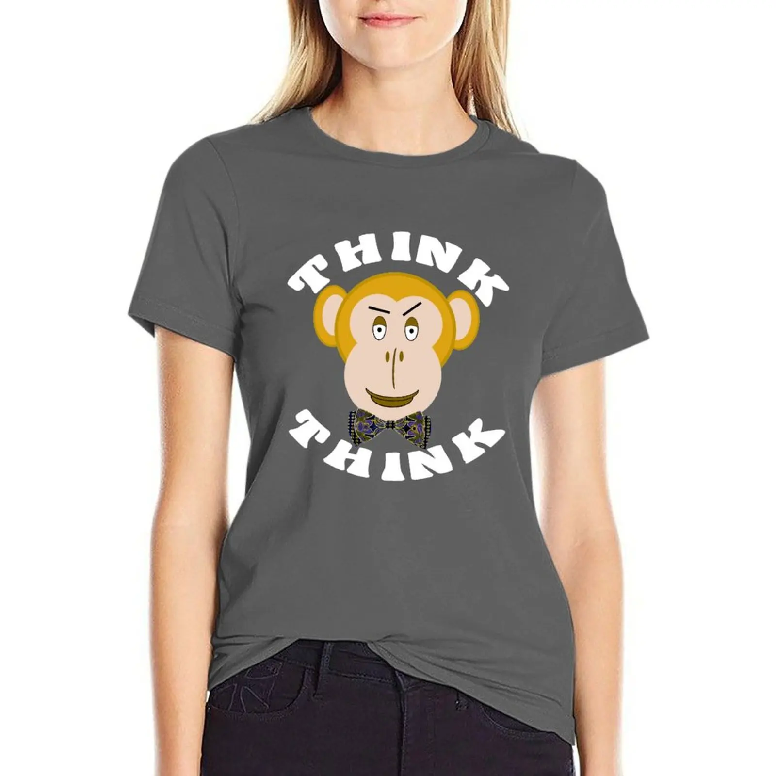 

THINK MONKEY THINK TV TWEEN SHELDON PRINT T-shirt aesthetic clothes kawaii clothes fashion woman blouse 2024