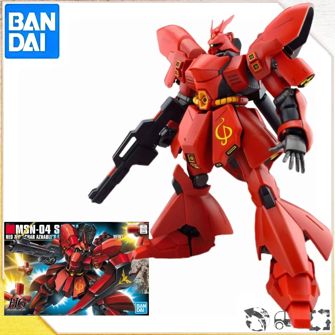 

Bandai Anime HG 1/144 MSN-04 SAZABI New Mobile Report Gundam Wing Assembly Plastic Model Kit Action Toys Figures Gift Collection