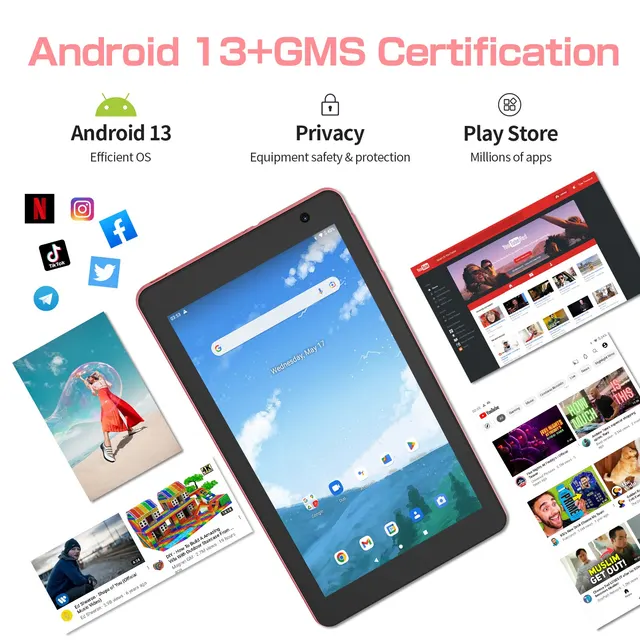 PRITOM 8" Android 13 Tablet | 8GB RAM + 64GB ROM | 5000mAh | IPS Screen 3